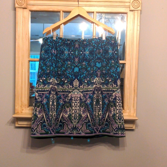 NWOT Talbots Woman Midi Skirt Size 20W Paisley Lined Hidden Back Zipper - Picture 1 of 12